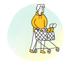 買い物をする男性のイラスト