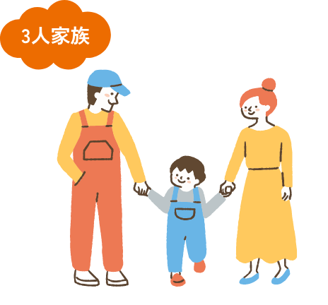 3人家族 40代／共働き世帯（自営業者と正規職員）／Mさん